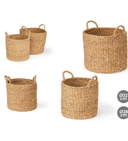 Pair of brown sea creature storage boxes from Gift Decor Mandenset Gift Decor for home organization and kitchen decor.