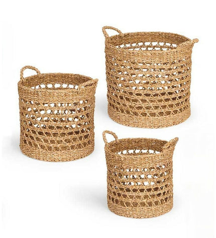 Brown gift decor man set with three storage and organization pieces, suitable for home and kitchen use.