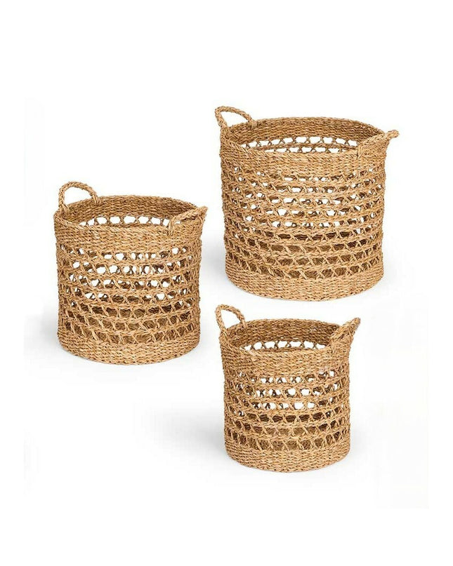 Brown gift decor man set with three storage and organization pieces, suitable for home and kitchen use.