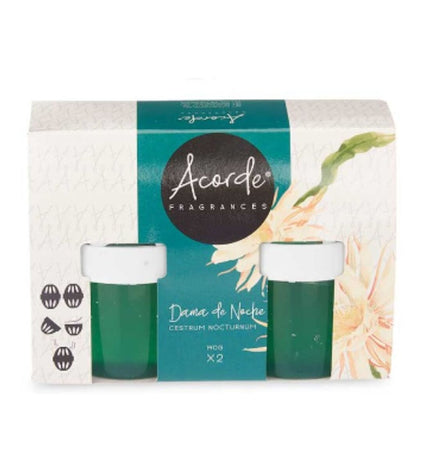 Acorde Dame van de nacht luchtverfrisserset with 2 decorative scent diffuser pieces for home use, 12 pieces total.
