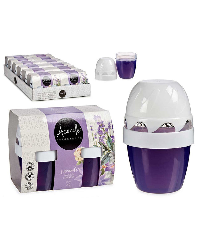 Acorde Lavendel luchtverfrisserset with 2 parts, 12 pieces, for home and kitchen decor, featuring lavender scent and decorative design.
