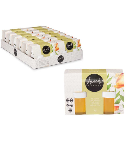 Acorde groene thee luchtverfrisserset with 12 pieces, featuring two decorative air fresheners for home and kitchen use.