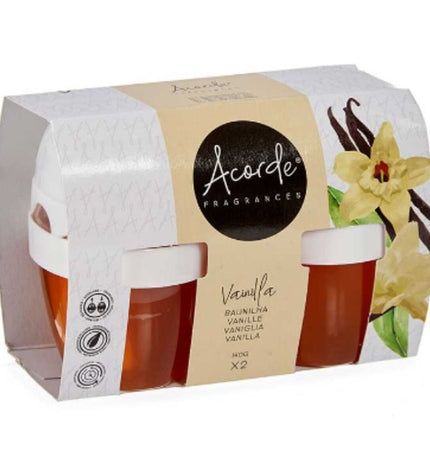 Acorde Vanille air freshener set with two scent diffusers, 12 pieces, for home decor and kitchen freshness.