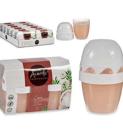 Acorde kokosnoot luchtverfrisserset with 2 parts, 12 pieces, designed for home and kitchen decor, featuring tropical coconut scent