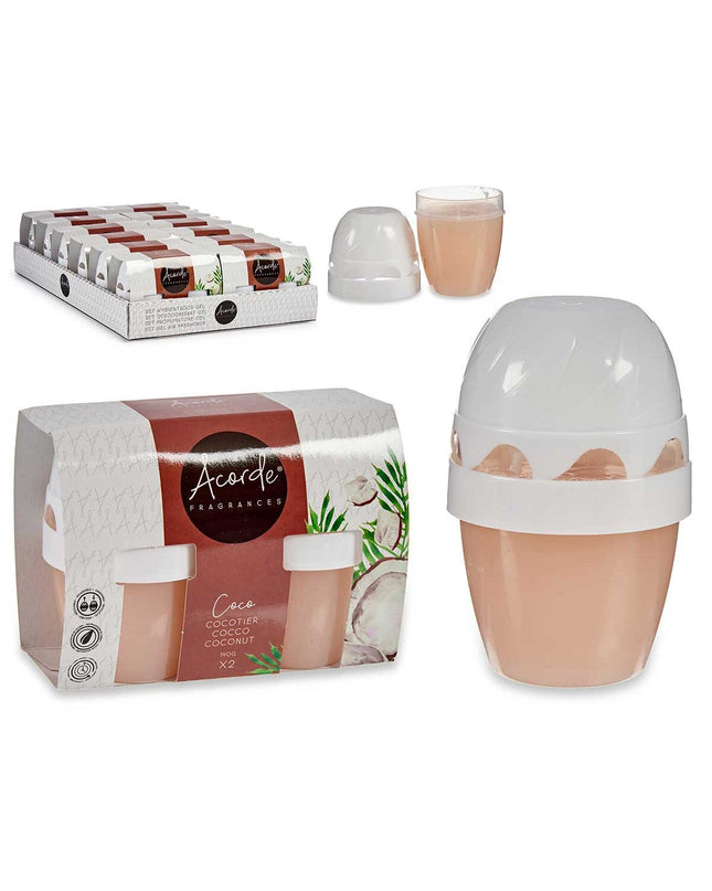 Acorde kokosnoot luchtverfrisserset with 2 parts, 12 pieces, designed for home and kitchen decor, featuring tropical coconut scent