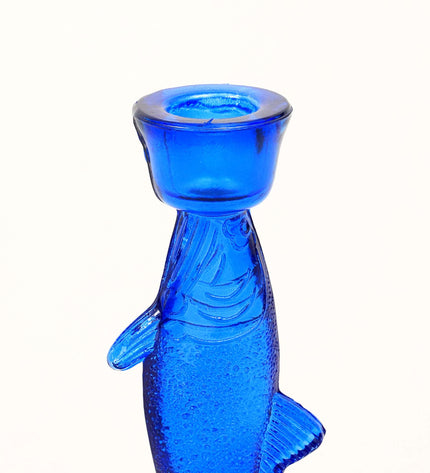 Fish Candle Holder in Royal Blue – Ocean Coastal Decor Accent