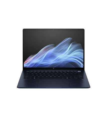 HP B69BBET 14-inch laptop with Intel Core Ultra 5, 32GB RAM, and 512GB SSD, showing the sleek design and keyboard.