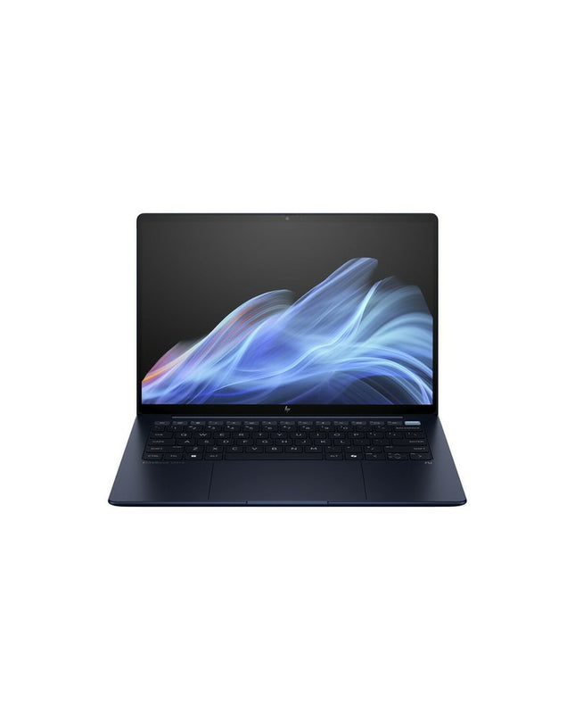 HP B69BBET 14-inch laptop with Intel Core Ultra 5, 32GB RAM, and 512GB SSD, showing the sleek design and keyboard.