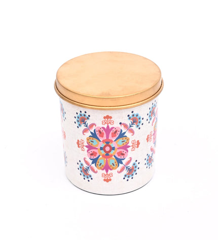 Large Round Enamel Box with Lid – Kitchen & Home Storage Jar