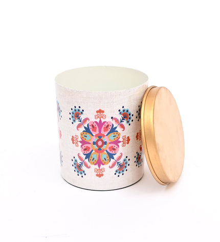 Large Round Enamel Box with Lid – Kitchen & Home Storage Jar
