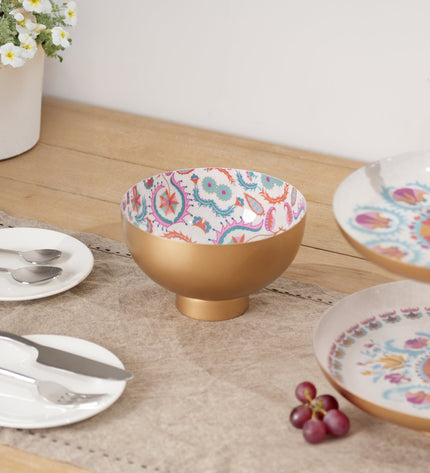Round Enamel Metal Serving Bowl – Rustic Kitchen & Dining Tableware