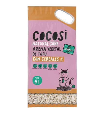 Cocosi kattenbakvulling for cats, showing a bag of Cocosi brand cat litter with textured granules for odor control.
