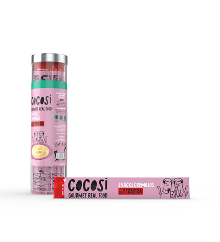 Cocosi Gourmet Cat Snack with real beef, 10-piece pack, featuring 8 individual portions for cats, high-quality pet treat.