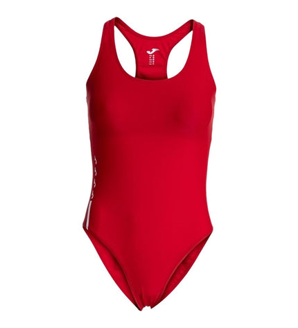 Joma Sport Shark III red women's swimwear, sporty watersport swimsuit with sleek design and vibrant red color.