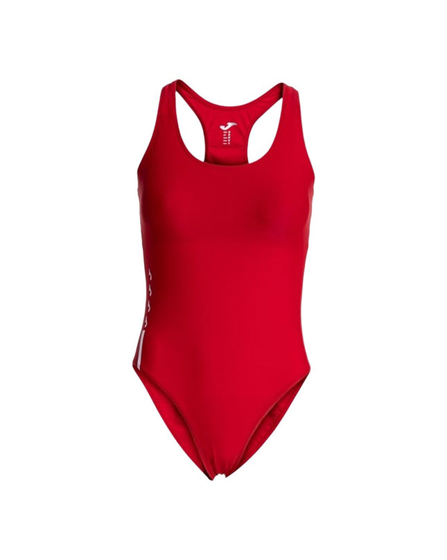 Joma Sport Shark III red women's swimwear, sporty watersport swimsuit with sleek design and vibrant red color.