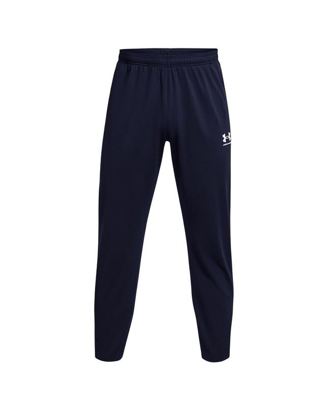 Under Armour Challenger Pique soccer training pants for adults, navy blue sport outdoor athletic trousers, front view