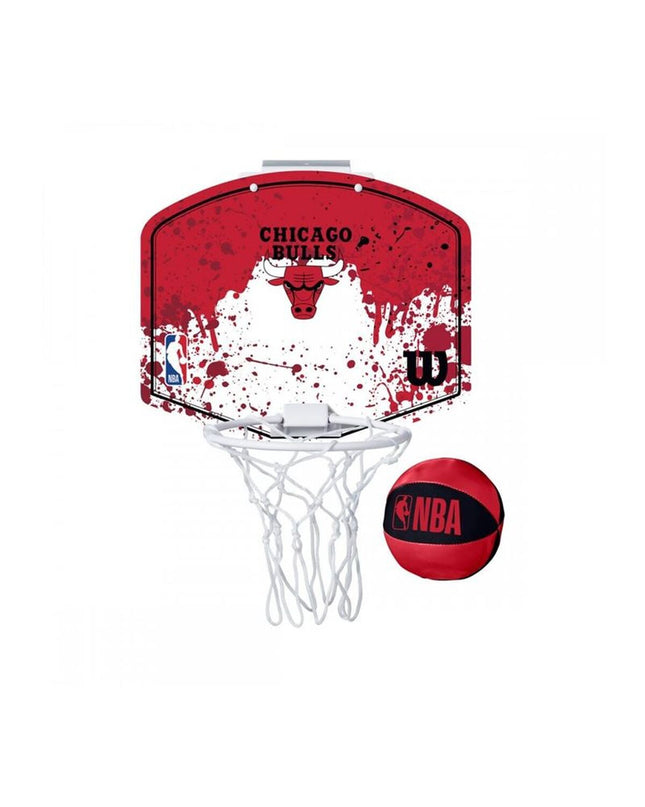 Wilson NBA Chicago Bulls multicolour basketball for outdoor sports, featuring team logo and vibrant color design.