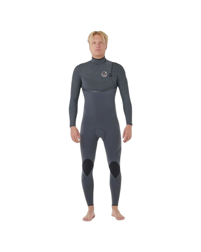 Rip Curl E-Bomb ZF 32 neoprene wetsuit in gray, designed for watersport and outdoor activities, with a smooth, flexible fit.