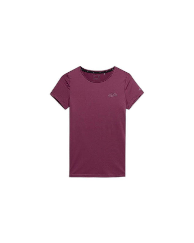 Purple 4F short-sleeve T-shirt for sport and outdoor activities, featuring a comfortable fit ideal for camping and hiking.