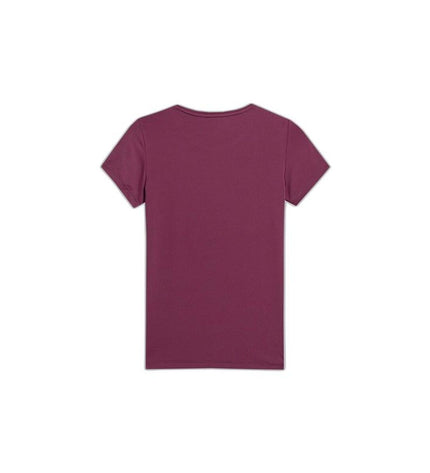 Purple 4F short-sleeve T-shirt for sports and outdoor activities, ideal for camping and hiking, with a comfortable fit.