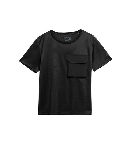 Black 4F short-sleeve T-shirt, ideal for sport and outdoor activities, featuring a comfortable fit and casual style.