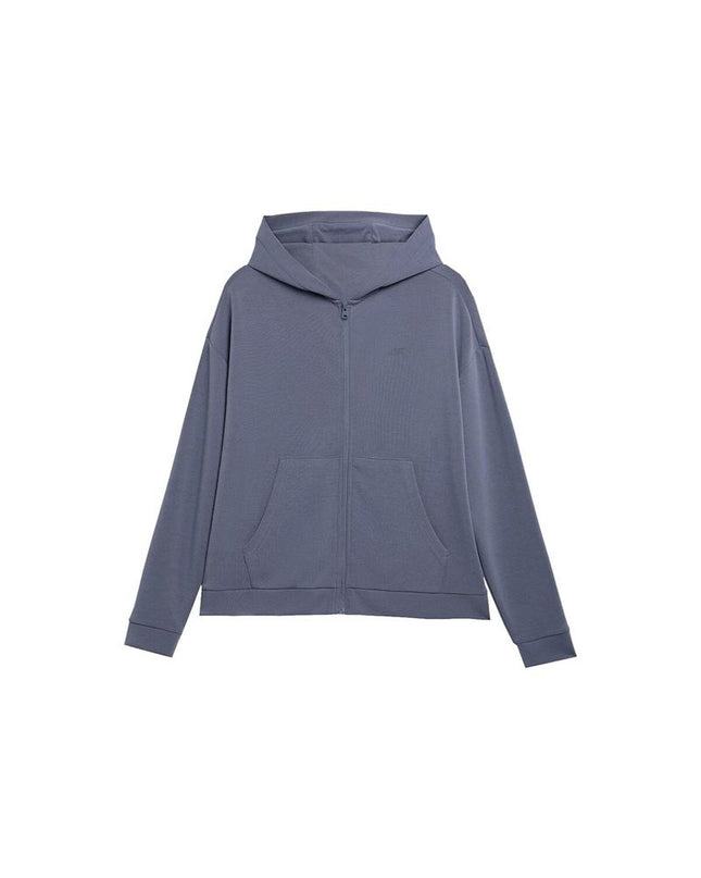 Dames sportjack by 4F for outdoor activities, lightweight windbreaker in black with front zipper and sporty design.