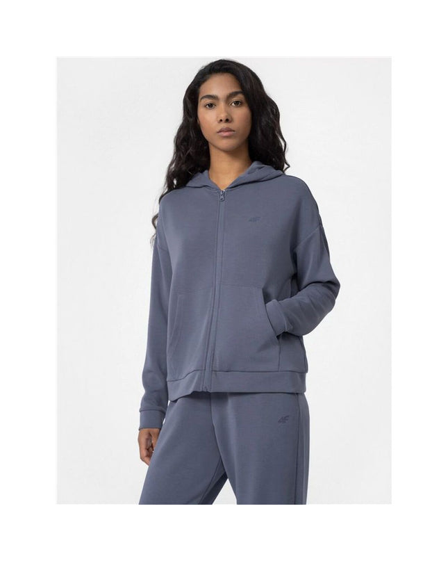Dames sportjack by 4F, outdoor and sportswear, lightweight, blue, with zipper and sporty design, suitable for active outdoor activities.