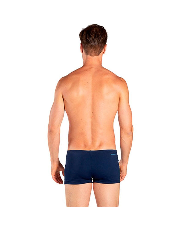 Blue men's Aquarapid sports swim shorts for watersport and outdoor activities, shown on a model.