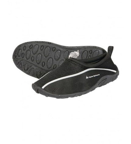 Aqua Sphere Lisbona black slippers for watersport and outdoor activities, featuring comfortable slip-on design and water-friendly material.