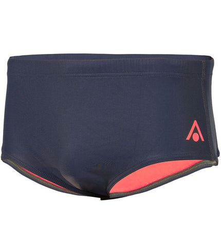 Black and marine blue Aqua Sphere Essentials men's swim trunks, 14cm inseam, suitable for sports and watersports.