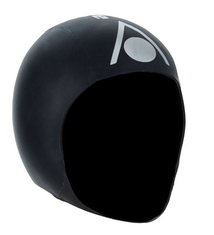 Aqua Sphere Aquaskin V2 black swim cap for watersport and outdoor activities, made of durable material for comfortable fit.