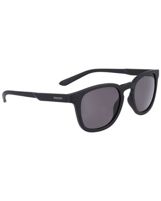 Unisex Dragon Alliance Finch sport sunglasses with sleek black frames and dark lenses, designed for outdoor and active use.