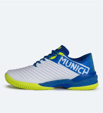 Children's Munich PADX blue tennis shoes for kids, sport and outdoor padelschoenen with supportive design and vibrant blue color.