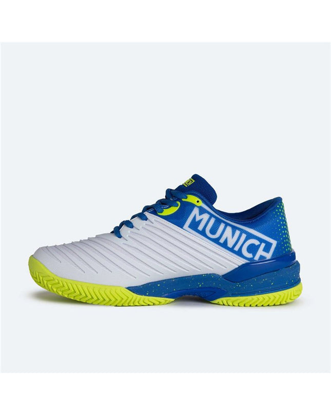 Children's Munich PADX blue tennis shoes for kids, sport and outdoor padelschoenen with supportive design and vibrant blue color.