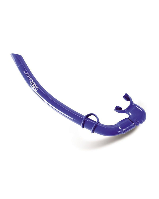 Omer Shift blue snorkel tube for watersports and outdoor swimming, featuring ergonomic design and durable construction.