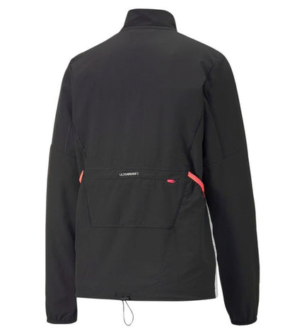 Black Puma Sportjack for women, lightweight outdoor jacket with sporty design, ideal for active outdoor wear.