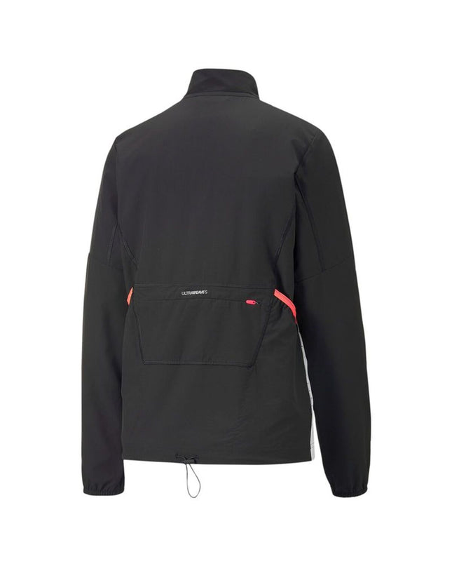Black Puma Sportjack for women, lightweight outdoor jacket with sporty design, ideal for active outdoor wear.
