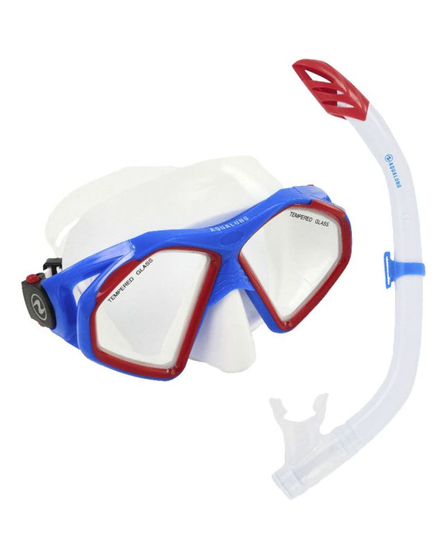 Aqua Lung Sport Hawkeye kids snorkel mask and snorkel set for outdoor watersports, featuring a comfortable fit and clear viewing window.