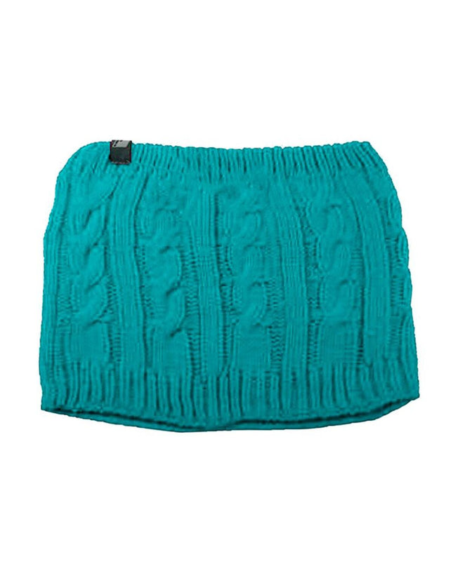Joluvi Nekwarmer Joluvi 232977-088 in cyan, suitable for outdoor activities like camping and hiking, shown on a model.