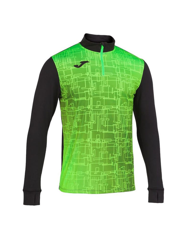Joma Sport kids' football sweater with sporty design, suitable for outdoor soccer, in a blue and red color scheme.