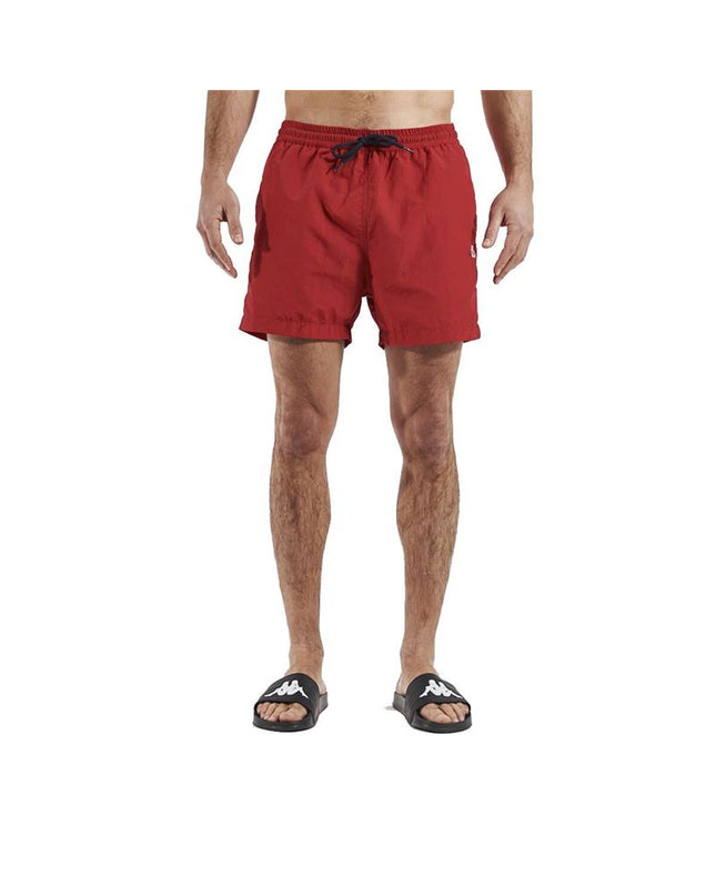 Kappa men's red swim trunks for sports and watersports, featuring sporty design and comfortable fit.