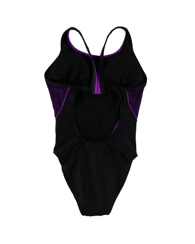 Black Phelps Hanoi women's swimwear, sporty wetsuit for water sports, shown on a model in a pool setting.