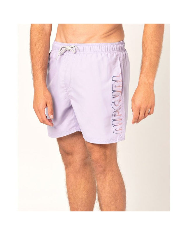 Pink men's Rip Curl Mama Volley swim trunk with sporty design, suitable for watersports and outdoor activities.