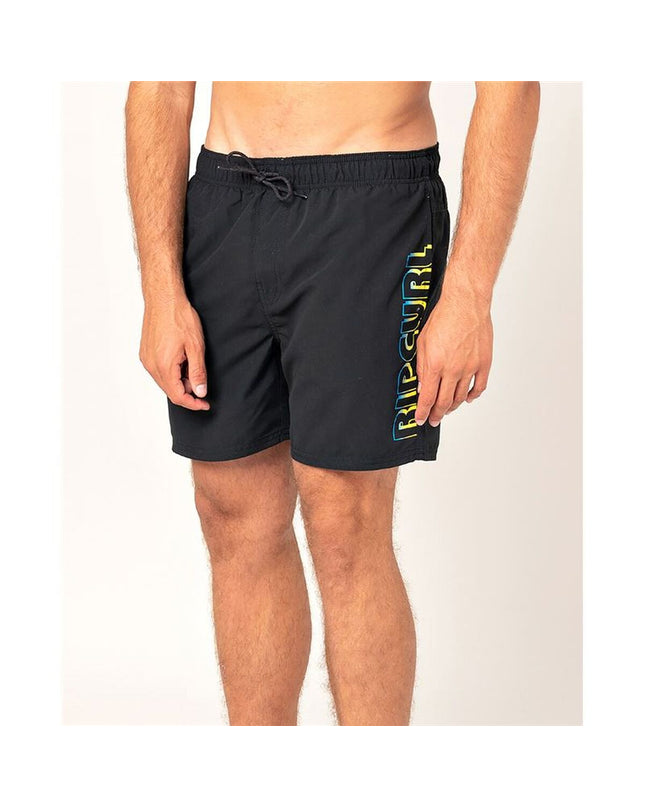 Black men's Rip Curl CBONO4-90 swim trunks for water sports, featuring a sporty design and quick-drying fabric.
