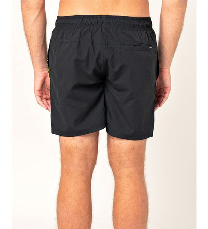 Black men's Rip Curl CBONO4-90 swim trunks for watersports, featuring a sporty design and comfortable fit.