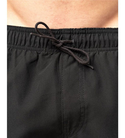 Black men's Rip Curl CBONO4-90 swim shorts for sports and watersports, displayed flat with waistband and logo detail.