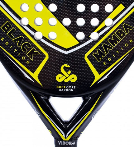 Vibor-a Padel Racket 0013839 in black with natural rubber grip, designed for paddle tennis, outdoor sports, and tennis play.