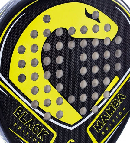 Vibor-a Padel Racket 0013839 in black with natural rubber, designed for paddle tennis, suitable for outdoor sport play.