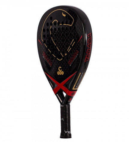 Vibor-a Padel Racket 0013840 in black with natural rubber, designed for paddle tennis, outdoor sport equipment.