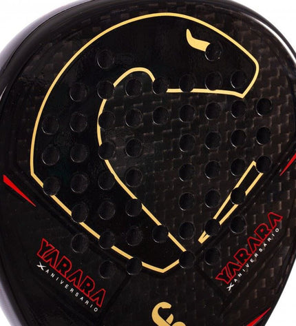 Vibor-a Padel Racket 0013840 in black with natural rubber grip, designed for paddle tennis, outdoor sports.